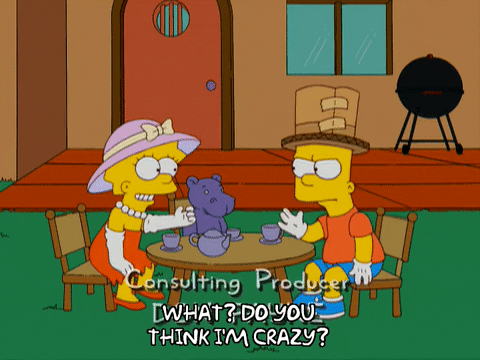 Tea Party Bart And Lisa Simpsons GIF
