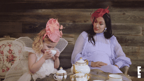 Tea Party Brie Bella With Young Girl GIF