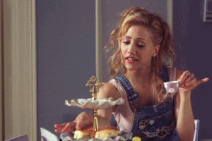 Tea Party Brittany Murphy Eating Pastry GIF