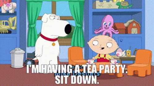 Tea Party Family Guy Stewie Brian Griffin GIF