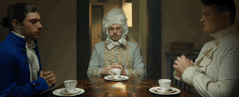 Tea Party Guys In Table GIF