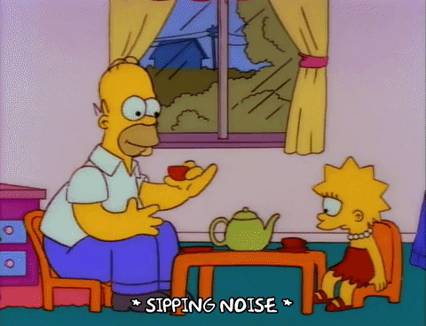 Tea Party The Simpsons Homer Lisa Bart Milhouse GIF