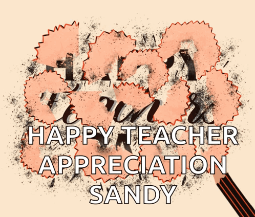 Teacher Appreciation Card with Pencil Shavings