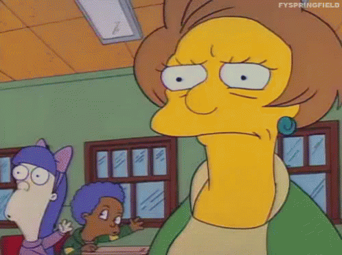 Teacher Tired Edna Krabappel The Simpsons GIF