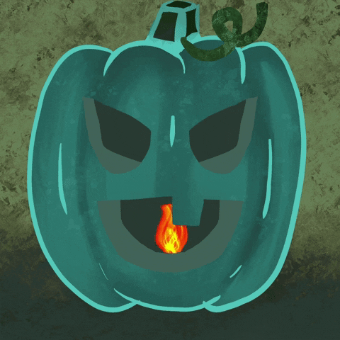 Teal Halloween Pumpkin GIF