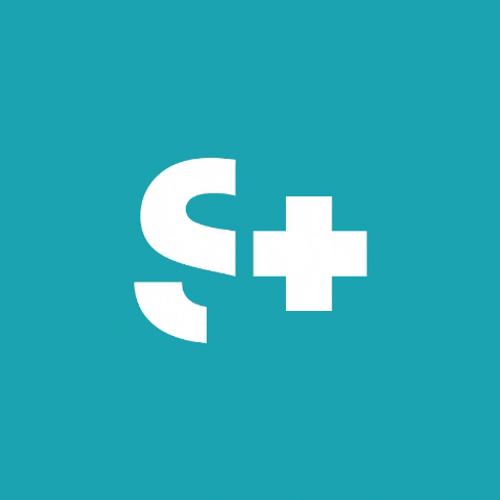 Teal S With Plus Sign GIF