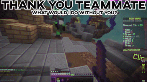 Team Awesome Bedwars Thanking Teammate GIF