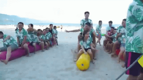 Team Building Banana Boat Play GIF