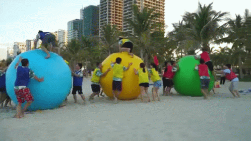 Team Building Blue Yellow Green Teams GIF