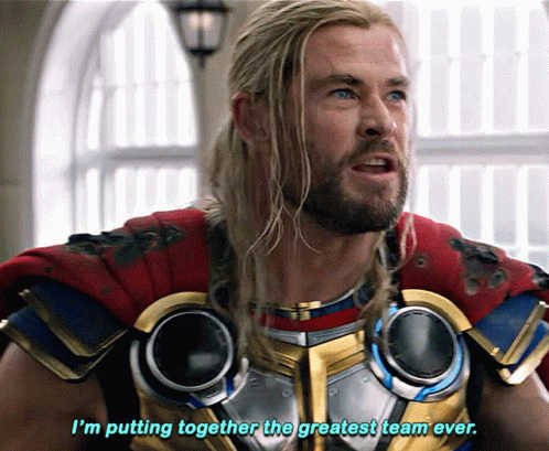 Thor Putting Together The Greatest Team Ever GIF