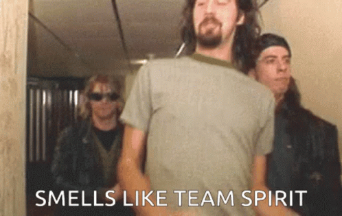 Dave Grohl Smells The Team Spirit GIF