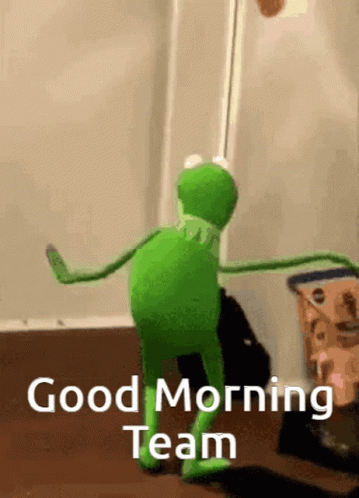 Kermit The Frog Greets Good Morning To Team GIF