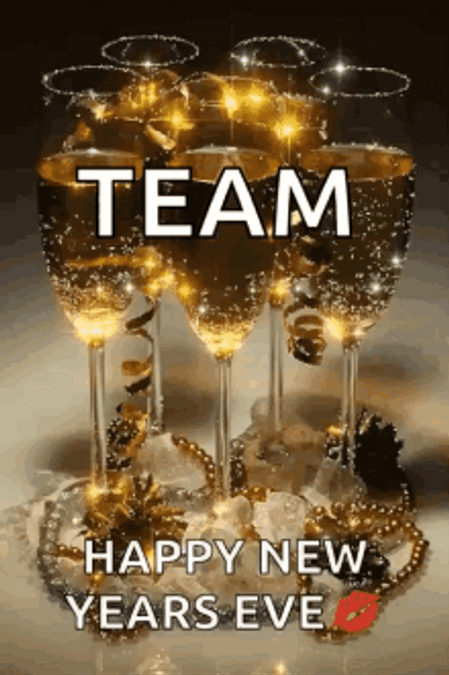 Team Happy New Years Eve Sparkling Champagne GIF