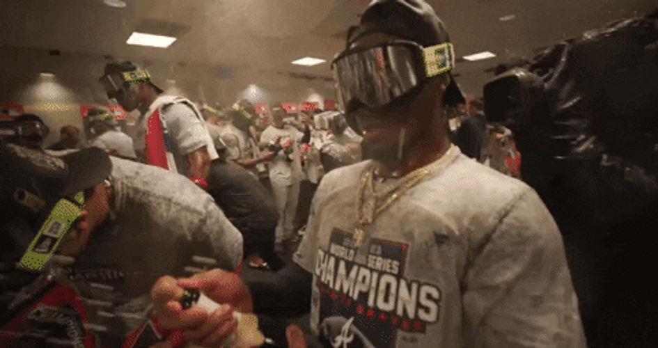 Team Players Champagne Popping GIF