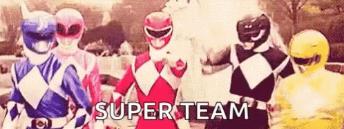 Mighty Morphin Power Rangers Super Team Work GIF