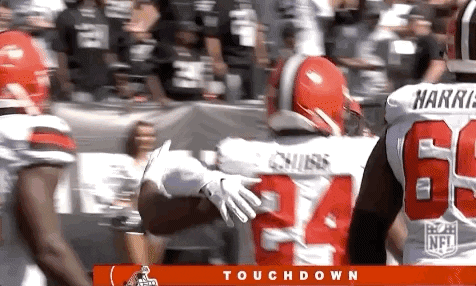 Teammate Congratulates Nick Chubb GIF