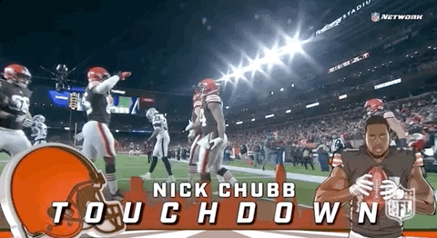 Teammates Congratulate Nick Chubb After Touchdown GIF