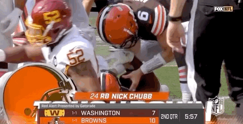 Teammates Getting Nick Chubb Back Up GIF