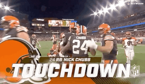 Teammates Helmet Tapping Nick Chubb GIF
