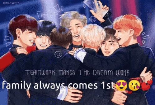 Teamwork Makes Dream Work Family First GIF
