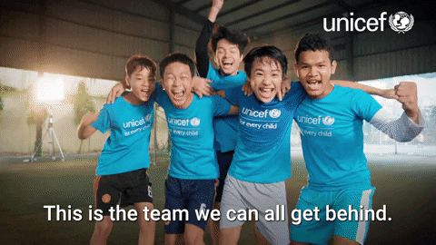 Teamwork Makes The Dream Work Unicef Team GIF