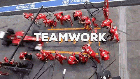 Teamwork Race Car GIF