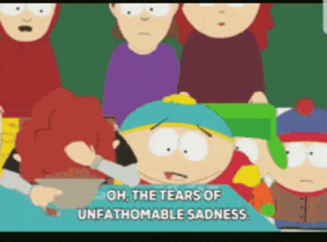 Tears Of Sadness Eric Cartman South Park GIF