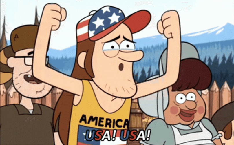 Teary Eye Man Cheer Usa GIF