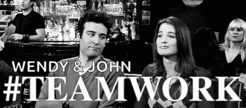 Ted Mosby And Robin Scherbatsky Hashtag Team Work GIF