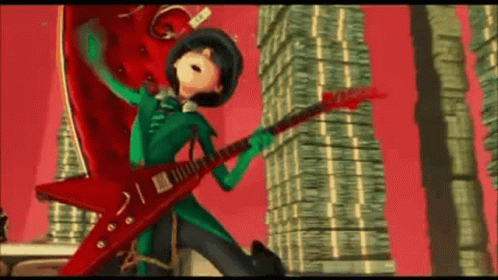 Ted Singing Above The Onceler Tower With Bundle Of Money GIF