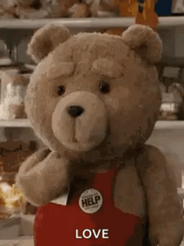 Teddy Bear Flying Kiss GIF
