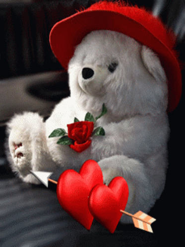 Teddy Bear Awesome Arrow Valentines GIF