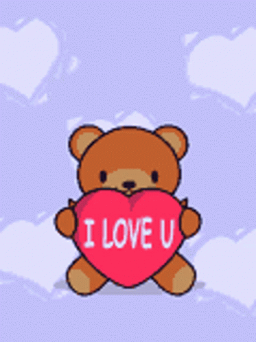 Teddy Bear Heart I Love You GIF