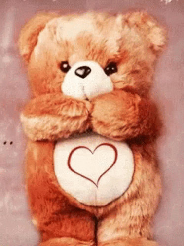 Teddy Bear Sweet Heart Tummy GIF
