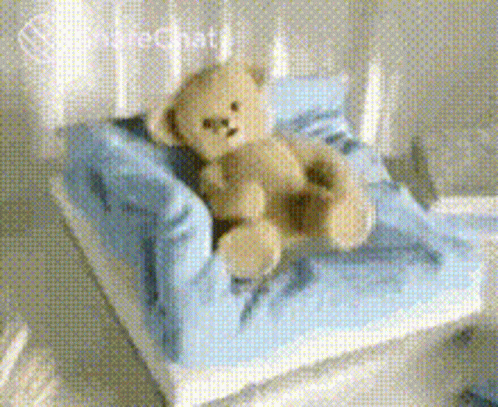 Teddy Bear Snuggle Cute Bed GIF