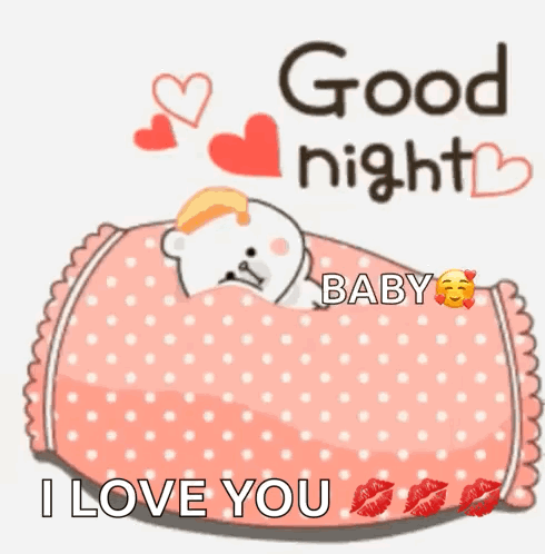 Teddy Bear Bed Goodnight Baby I Love You
