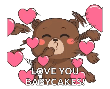Teddy Bear Blowing Kiss With Love You Babycakes