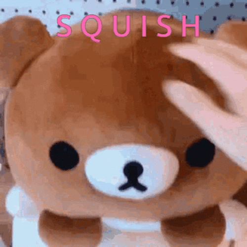 Teddy Bear Cute Head Squish GIF