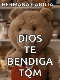 Teddy Bear Dios Te Bendiga Tqm GIF