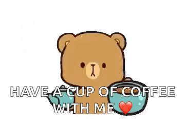 Teddy Bear Drinking Coffee