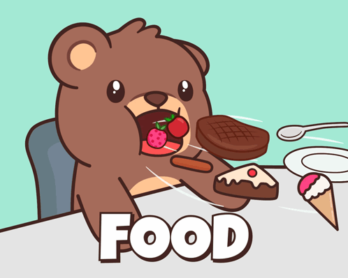 Teddy Bear Eating Food