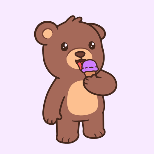 Teddy Bear Eating Ice Cream Cone