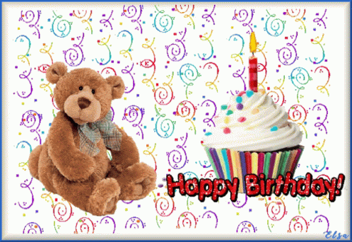 Teddy Bear Happy Birthday GIF