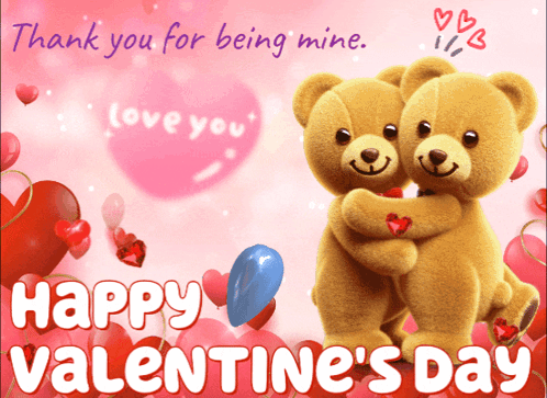 Teddy Bear Happy Valentines Day GIF