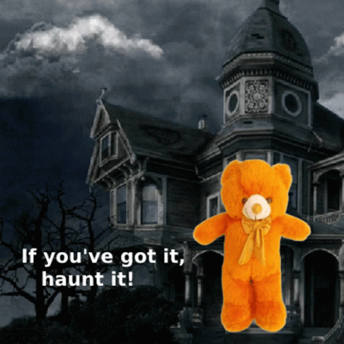 Teddy Bear Haunted House GIF