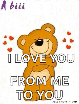 Teddy Bear Holding Arms Out Saying a Big Hug From Me to U