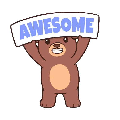 Teddy Bear Holding Awesome Sign