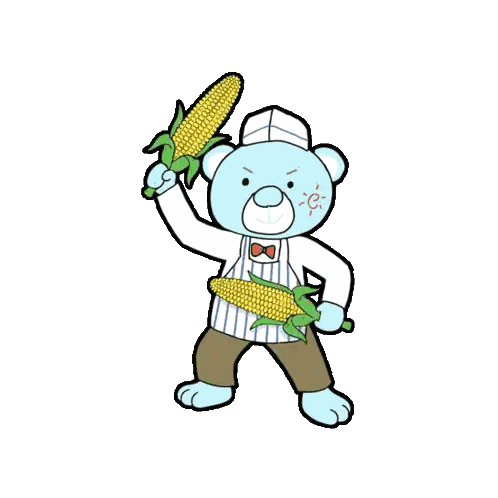 Teddy Bear Holding Corn Cob