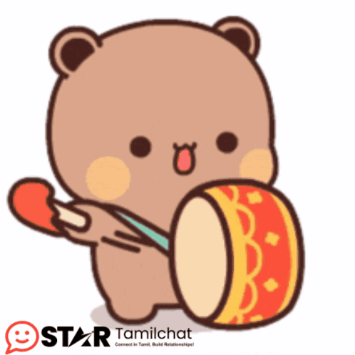Teddy Bear Holding Drum With Star Tamilchat