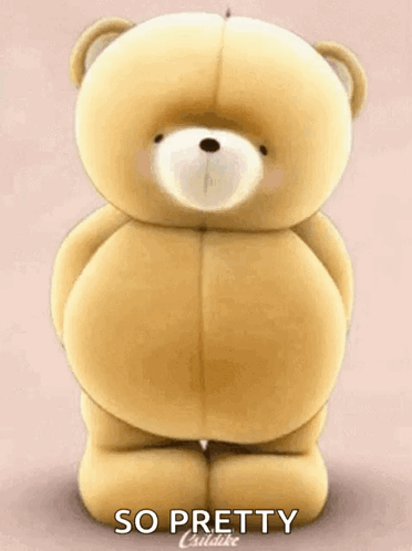 Teddy Bear Holding Flowers GIF